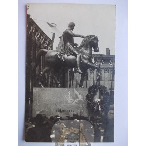 Warszawa, pomnik Ks. Poniatowskiego, Święto, flagi, zdjęciowa, ok. 1930