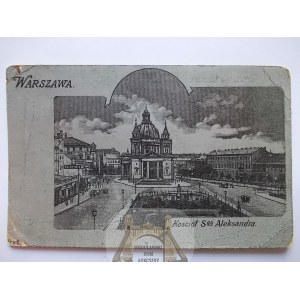 Warszawa, kościół Św. Aleksandra, srebrna, wyd. Wilczyński, ok. 1900