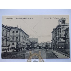 Warschau, Krakowskie Przedmieście, Straßenbahn um 1910