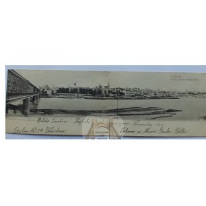 Warschau, Gesamtansicht, zweiteiliges Panorama, gefaltet, 1904