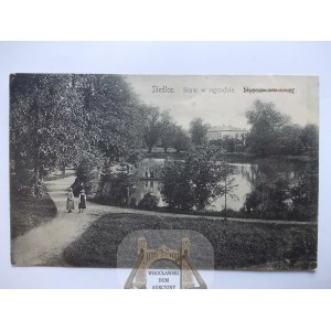 Siedlce, Teich im Garten, ca. 1910