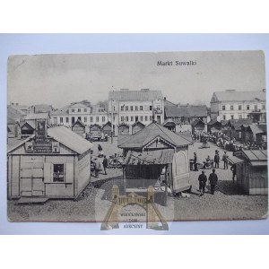 Suwałki, Market Square, stalls, ca. 1915