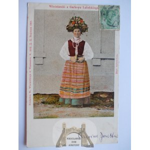 Grabów Lubelski, typy ludowe, etnografia, wieśniaczka, 1905