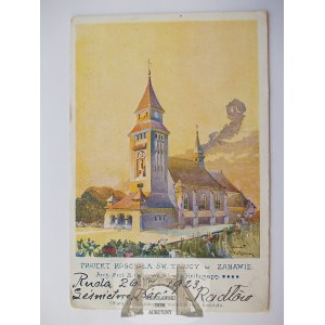 Zabawa k. Tarnów, kościół Św. Trójcy, cegiełka, 1923