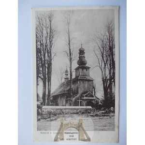 Kasina Wielka near Limanowa, Mszana Dolna, wooden church circa 1925.