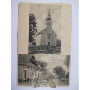 Jablonka near Nowy Targ, restaurant, church, ca. 1910