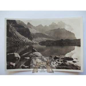 Tatra Mountains, published by Book Atlas, photo by Krystek, Starolensky Pond, 1938