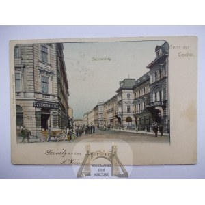 Cieszyn, Teschen, Straße, Sachsenberg, ca. 1903