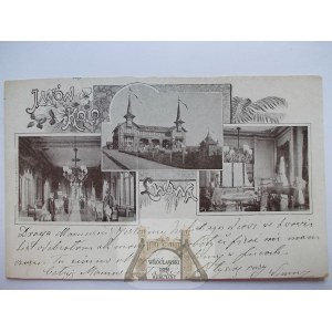 Janów bei Lviv, 3 Ansichten, dekorative Vignette, um 1900