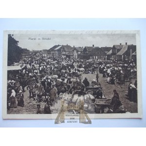 Birże, Birschi, Rynek, dzień targowy, 1916, Litwa