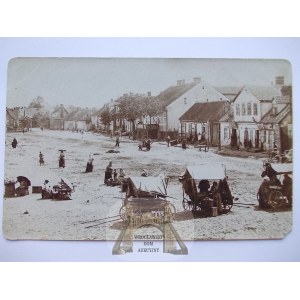 Žagarė k. Šiauliai, Schaulen, Markt, Stände, Foto, um 1910, Litauen