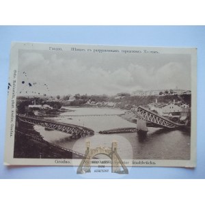 Grodno, zerstörte Brücke, 1915, Belarus
