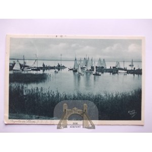 Giżycko, Lotzen, port, żaglówki, 1935