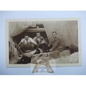 Patriotic, Polish Legions, in Bessarabia, meal in a tent, ca. 1916