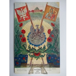 Patriotic, Poland, Legions, eagle, Our Lady of Jasna Gora, Krakow Mound, Legions stamp, 1916