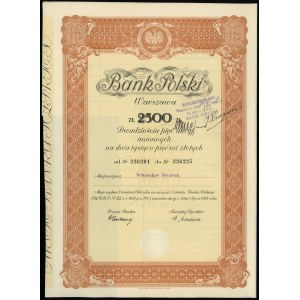 Polen, 25 Aktien zu je 100 Zloty = 2.500 Zloty, 1.04.1934, Warschau