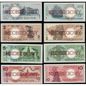 Polska, komplet nieobiegowych banknotów z serii miasta polskie, 1.03.1990