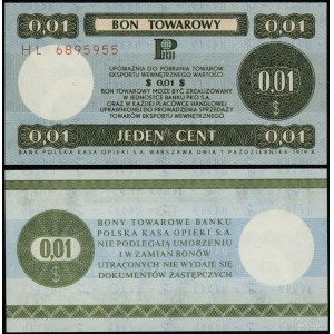 Polen, Gutschein über 1 Cent ($0,01), 1.10.1979