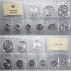 Polska, zestaw monet aluminiowych, 1949-1976, Warszawa