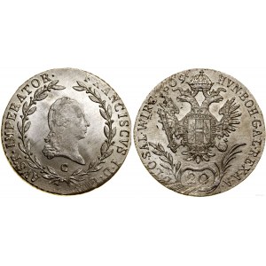 Austria, 20 krajcarów, 1809 C, Praga