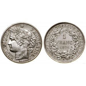 France, 1 franc, 1871 A, Paris