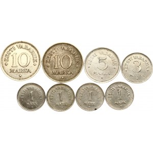 Estonia 1 - 10 Marka (1922-1925) Lot of 8 Coins