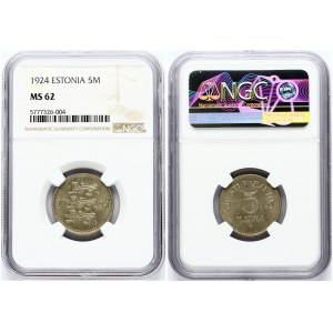 Estonia 5 Marka 1924 (R) NGC MS 62