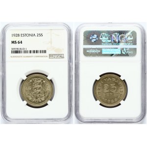 Estonia 25 Senti 1928 NGC MS 64