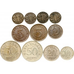 Estonia 1 - 50 Senti (1929-1936) Lot of 11 Coins