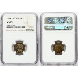 Estonia 10 Senti 1931 NGC MS 63