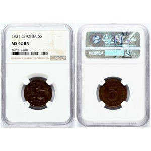 Estonia 5 Senti 1931 NGC MS 62 BN