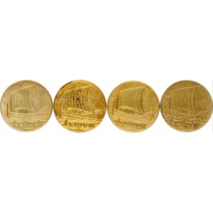 Estonia 1 Kroon 1934 & 1 Kroon 1990 Restrike Issue Lot of 4 Coins