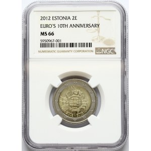 Estonia 2 Euro 2012 10 Years of Euro Cash NGC MS 66