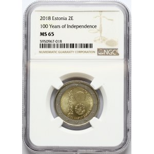 Estonia 2 Euro 2018 Independence of Estonia NGC MS 65