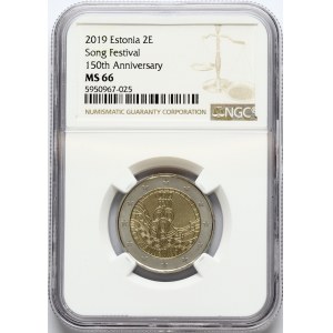 Estonia 2 Euro 2019 150 anniversary of the Festival of the Song of Estonia NGC MS 66