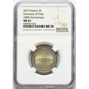 Estonia 2 Euro 2019 100th anniversary of the founding of the Estonian language University of Tartu NGC MS 65 ONLY ONE COIN IN HIGHER GRADE
