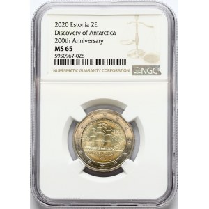 Estonia 2 Euro 2020 200th anniversary of the discovery of Antarctica NGC MS 65 ONLY ONE COIN IN HIGHER GRADE