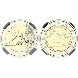 Estonia 2 Euro 2021 The Estonian national animal - the wolf NGC MS 66 DPL First Releases ONLY 5 COINS IN HIGHER GRADE