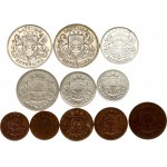 Latvia 1-50 Santimu & 1-2 Lati (1922-1938) SET Lot of 11 Coins