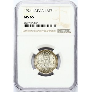 Latvia 1 Lats 1924 NGC MS 65