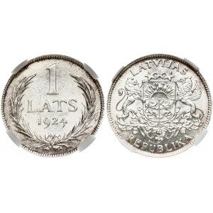 Latvia 1 Lats 1924 NGC MS 63