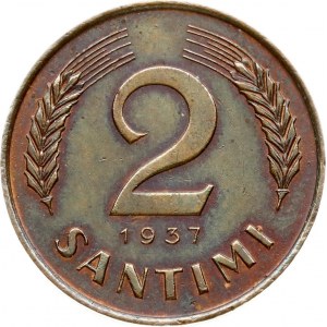 Latvia 2 Santimi 1937 RARE
