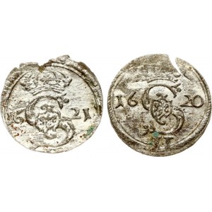 Lithuania Dwudenar 1620 & 1621 Vilnius Lot of 2 Coins