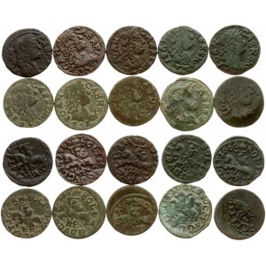 Lithuania Copper Szelag (1663-1666) Lot of 10 Coins