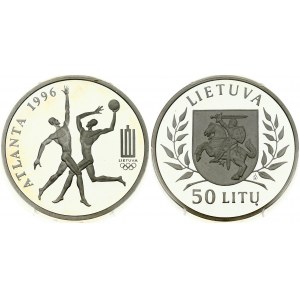 Lithuania 50 Litų 1996 XXVI Olympic Games in Atlanta PCGS PR 64 DCAM ONLY 2 COINS IN HIGHER GRADE