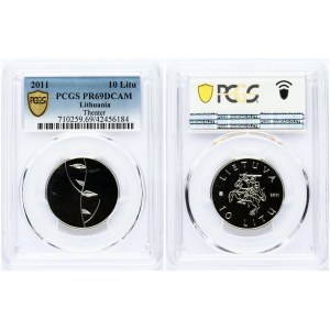 Lithuania 10 Litų 2011 Theater PCGS PR 69 DCAM ONLY ONE COIN IN HIGHER GRADE