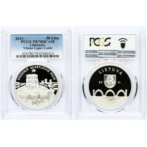 Lithuania 50 Litų 2011 Vilnius Upper Castle PCGS PR 70 DCAM MAX GRADE