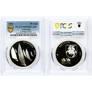 Lithuania 50 Litų 2011 XXX Olympic Games in London PCGS PR 69 DCAM ONLY ONE COIN IN HIGHER GRADE
