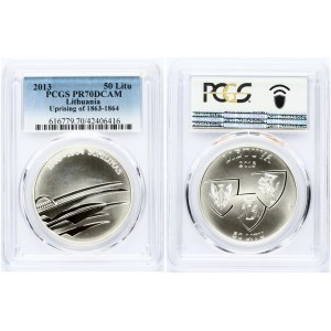 Lithuania 50 Litų 2013 150th Anniversary of Uprising of 1863-1864 PCGS PR 70 DCAM MAX GRADE