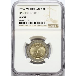 Lithuania 2 Euro 2016LMK Baltic Culture NGC MS 66 ONLY 4 COINS IN HIGHER GRADE
